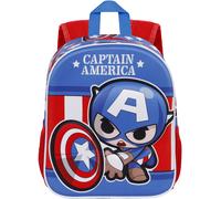 Marvel Captain America Let's go-Zaino 3D Piccolo, Blu, 26 x 31 cm, Capacità 8.5 L