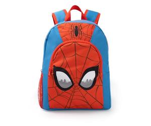 Marvel Zaino Spider-Man per ragazzi, rosso e blu | Zaino scolastico con cerniera e spallacci imbottiti | Grafica con ragnatela e maschera | Tasca frontale con cerniera e tasche laterali in rete
