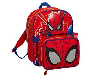 Marvel Zaino Spiderman con borsa termica per il pranzo e portabottiglie per ragazzi 2 pezzi assortiti per il rientro a scuola