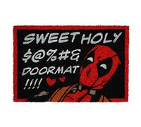 MARVEL, Zerbino Decorativo Motivo Deadpool 40x60cm Antiscivolo, Nero / Rosso