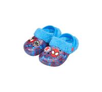Marvel Zoccoli per bambini Spiderman, pantofole foderate in pelliccia con cinturino posteriore, comode scarpe da interno o da esterno per bambini, Blu, 7 UK Child