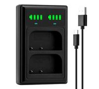 Marveleese Compatibile con batteria Panasonic DMW BLK22 E - Caricatore USB Dual LCD - (ingresso USB-C o micro USB)