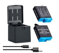 Marveleese Kit di ricarica per Go Pro Hero 8 Black Hero 7 Hero 6 Hero 5 Triple Charger & Scatola di immagazzinaggio Suit 3 Canali con 2 batterie ricaricabili agli ioni di litio per Go Pro