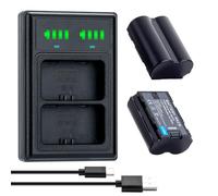 Marveleese NP-W235 - Caricatore a batteria Dual Slot NP-W235, per Fujifilm X-T5, X-T4, GFX 100S, X-H2S, per Fuji GFX 50S II, VG-XT4, 2 batterie da 2200 mAh, due porte di ricarica)