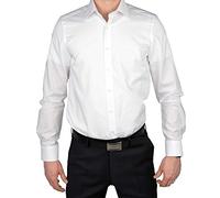 Marvelis Body Fit Camicia a Maniche Lunghe in Popeline Bianco al 69, Bianco 00, 43
