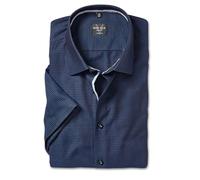 Marvelis Camicia da uomo a maniche corte, tinta unita, 18 New York Kent, Marine 18., 48