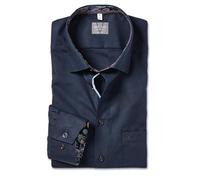 Marvelis Camicia da uomo a maniche lunghe, non Iron-Comfort-Fit, tinta unita, 13 New Kent, Marine 18., 43