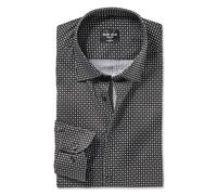 Marvelis Camicia da uomo a maniche lunghe, tinta unita, 18 New York Kent, Nero 68., 43