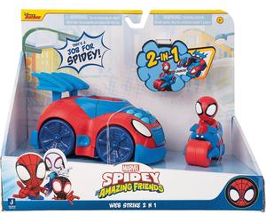 Marvel's Spidey and his Amazing Friends SNF0113 2 n 1 Strike Feature Vehicle-Lau