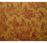 Marvic Textiles L'E Toile De Jouy Rosso Oro Tenda Fodera Cuscino Tessuto