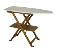 Marvin Asse da Stiro in Legno di Faggio Lara Richiudibile con Ruote e Ripiano Porta Biancheria Robusto Pieghevole Salvaspazio Made in italy (Noce)