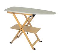 Marvin Asse da Stiro in Legno di Faggio Lara Richiudibile con Ruote e Ripiano Porta Biancheria Robusto Pieghevole Salvaspazio Made in italy (Naturale)