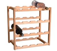 Marvin Cantinetta Vini in Legno JOY Cantina Porta Bottiglie Vino Mobile Scaffali Ripiani da Terra Tavolo per Casa Cucina Enoteca (16 BOTTIGLIE)