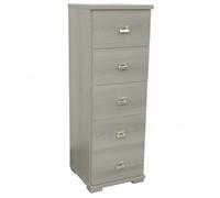 Marvin Cassettiera In Legno Con 5 Cassetti Ripiani Mobile Salvaspazio Stretta Per Camera Da Letto Soggiorno Ufficio Bagno (Larice Grigio)