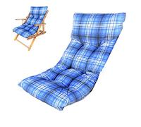 Marvin Cuscino Per Poltrona Sedia Sdraio Relax Giardino Esterno Tessuto In Legno Imbottito Reclinabile Pieghevole (Blu)
