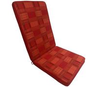 Marvin Cuscino per Poltrona Sedia Sdraio Relax RIO da Giardino Esterno Tessuto Cotone Imbottito Reclinabile Sfoderabile (Rosso Scozzese, Alto)