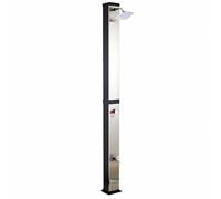 Marvin Doccia Solare Rectangular Series 40L con Pannello Solare Integrato, Doccia da Giardino Moderna in Acciaio Nero per Piscina, Terrazzo, Campeggio e Outdoor, Riscaldamento Naturale dell’Acqua