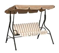 Marvin Dondolo da Giardino 3 Posti Eco con Cuscino Imbottito Robusto per Esterno Terrazzo con Tettuccio Parasole Inclinabile (Ecrù)