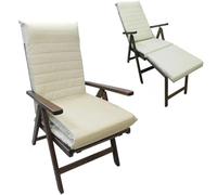 Marvin Poltrona Realx Sedia Reclinabile con Poggiapiedi Tessuto Cuscino Sfoderabile Imbottita in Legno di Faggio Prolunga (Beige)