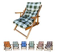 Marvin Poltrona Sedia Relax Design Salotto Ufficio Camera da letto Tessuto Moderna Sfoderabile In Legno Faggio Imbottita Morbida Reclinabile Pieghevole Salvaspazio Manuale (Verde e Giallo a scacchi)