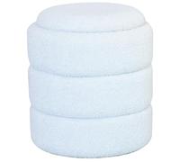 Marvin Pouf Contenitore In Tessuto Morbido Poggiapiedi CHUBBY Sgabello per Casa Soggiorno Camera da Letto Salotto Divano Tavolino Rotondo Poltrona (Bianco)