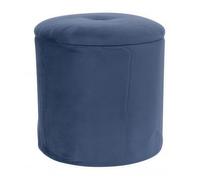 Marvin Pouf Contenitore in Velluto Selina Sgabello Salvaspazio con Vano Portaoggetti Seduta Moderna Elegante per Soggiorno Camera da Letto (Blu)