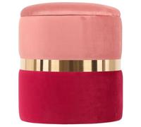 Marvin Pouf In Velluto Poggiapiedi Contenitore JOLENE Sgabello per Casa Soggiorno Camera da Letto Salotto Divano Tavolino Rotondo Poltrona (Rosa/Borgogna)