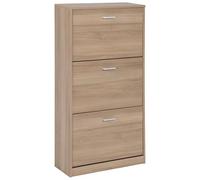 Marvin Scarpiera in Legno Salvaspazio Mobile Porta Scarpe Verticale 3 Ante a Ribalta Moderna con Maniglie per Ingresso Camera Cabina Armadio (Marrone)