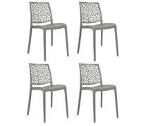 Marvin Sedia Da Interno Esterno Stone In Polipropilene Giardino Impilabile Di Design Sedie Moderne Per Cucina Terrazzo Bar (4, Tortora)