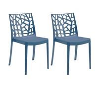 Marvin Sedia In Polipropilene Da Interno Esterno Giardino Impilabile Design Sedie Resistenti Moderne Per Terrazzo Bar Locali Commerciali (2, Blu)