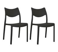 Marvin Sedia In Polipropilene Manu, Arredo di Design, Sedia per Esterno e Interno, Impilabile, Sedie Moderne Resistenti, Sedia per Giardino Cucina Terrazzo Patio (2, Nero)