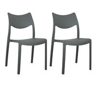 Marvin Sedia In Polipropilene Manu, Arredo di Design, Sedia per Esterno e Interno, Impilabile, Sedie Moderne Resistenti, Sedia per Giardino Cucina Terrazzo Patio (2, Grigio)