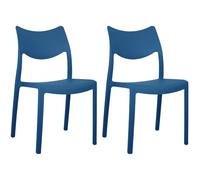 Marvin Sedia In Polipropilene Manu, Arredo di Design, Sedia per Esterno e Interno, Impilabile, Sedie Moderne Resistenti, Sedia per Giardino Cucina Terrazzo Patio (2, Blu Oceano)