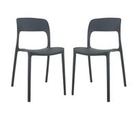 Marvin Sedia In Polipropilene Marte Ergonomica Arredo di Design Esterno e Interno da Giardino Impilabile Sedie Moderne Resistenti per Cucina Terrazzo Locali Commerciali (Nero, 2)