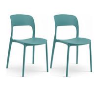 Marvin Sedia In Polipropilene Marte Ergonomica Arredo di Design Esterno e Interno da Giardino Impilabile Sedie Moderne Resistenti per Cucina Terrazzo Locali Commerciali (2, Petrolio)