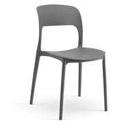 Marvin Sedia In Polipropilene Marte Ergonomica Arredo di Design Esterno e Interno da Giardino Impilabile Sedie Moderne Resistenti per Cucina Terrazzo Locali Commerciali (Grigio, 1)