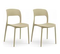 Marvin Sedia In Polipropilene Marte Ergonomica Arredo di Design Esterno e Interno da Giardino Impilabile Sedie Moderne Resistenti per Cucina Terrazzo Locali Commerciali (2, Sabbia)