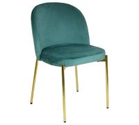 Marvin Sedia in Velluto con Gambe Oro Chiara, Sedie in Metallo Dorato, Poltroncina con Seduta Imbottita per Sala da Pranzo Salotto Soggiorno di Design Moderno (1, Verde Acqua/Oro)
