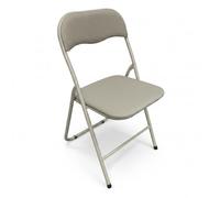 Marvin Sedia Pieghevole Imbottita in Tessuto Syria da Interno Ufficio Casa Resistenti Ferro Leggere Colorate Comode con Schienale Salvaspazio Portatile (Tortora Beige)