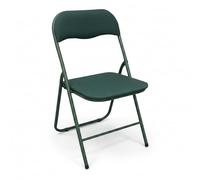 Marvin Sedia Pieghevole Imbottita in Tessuto Syria da Interno Ufficio Casa Resistenti Ferro Leggere Colorate Comode con Schienale Salvaspazio Portatile (Verde scuro)