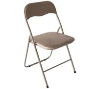 Marvin Sedia Pieghevole Imbottita in Velluto Velvet da Interno Ufficio Casa Resistenti Ferro Leggere Colorate Comode con Schienale Salvaspazio Portatile (Tortora/Tortora)