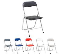 Marvin Sedia Pieghevole Imbottita Salvaspazio Portatile Richiudibile Da Interno Esterno Giardino Campeggio Ufficio Resistenti Ferro Leggere Colorate Comode Con Schienale Poggiapiedi (Black)