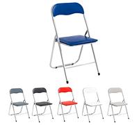 Marvin Sedia Pieghevole Imbottita Salvaspazio Portatile Richiudibile Da Interno Esterno Giardino Campeggio Ufficio Resistenti Ferro Leggere Colorate Comode Con Schienale Poggiapiedi (Blue)