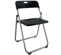 Marvin Sedia Pieghevole Salvaspazio Tiny Portatile Richiudibile da Interno Esterno Giardino Campeggio Ufficio Strutura in Ferro e Pvc Sedie Leggere Colorate Comode con Schienale (Nero/Grigio)