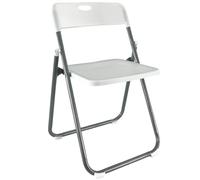 Marvin Sedia Pieghevole Salvaspazio Tiny Portatile Richiudibile da Interno Esterno Giardino Campeggio Ufficio Strutura in Ferro e Pvc Sedie Leggere Colorate Comode con Schienale (Bianco/Grigio)