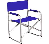 Marvin Sedia Regista Alluminio Pieghevole Resistente Robusta Per Mare Spiaggia Giardino Campeggio Esterno Con Teli Per Seduta E Spalliera Braccioli Tela Salvaspazio Richiudibile (Blu)