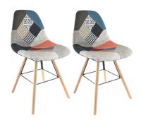 Marvin Sedie Joy In Tessuto Patchwork Con Seduta Imbottita Per Sala Da Pranzo Ufficio Cucina Moderna Gambe Legno Di Faggio Set 1 2 4 Sedia Colorata Di Design (2)