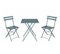 Marvin Set BISTROT Tavolo e Sedie Pieghevoli 60x60 Da Giardino Terrazzo Patio Salvaspazio (Verde Acqua)