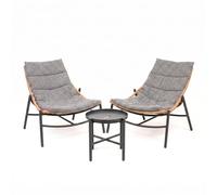 Marvin Set da Giardino 2 Posti in Polyrattan con Cuscini e Tavolino Spa, Salottino da Esterno Moderno per Terrazzo Balcone Veranda Patio, Set Relax Outdoor Resistente alle Intemperie