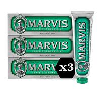Marvis Dentifricio Classic Strong Menta, 3 × 85 ml, dentifricio con esperienza di gusto per una freschezza tonificante e duratura